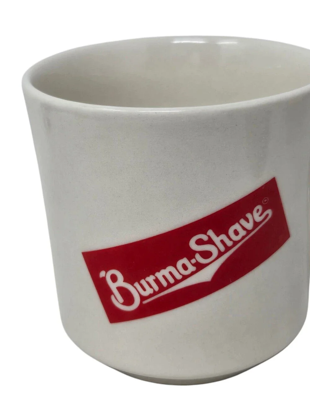 Vintage Ceramic Burma Shave Shaving Cup Coffee Mug Tea Cup Textured Logo